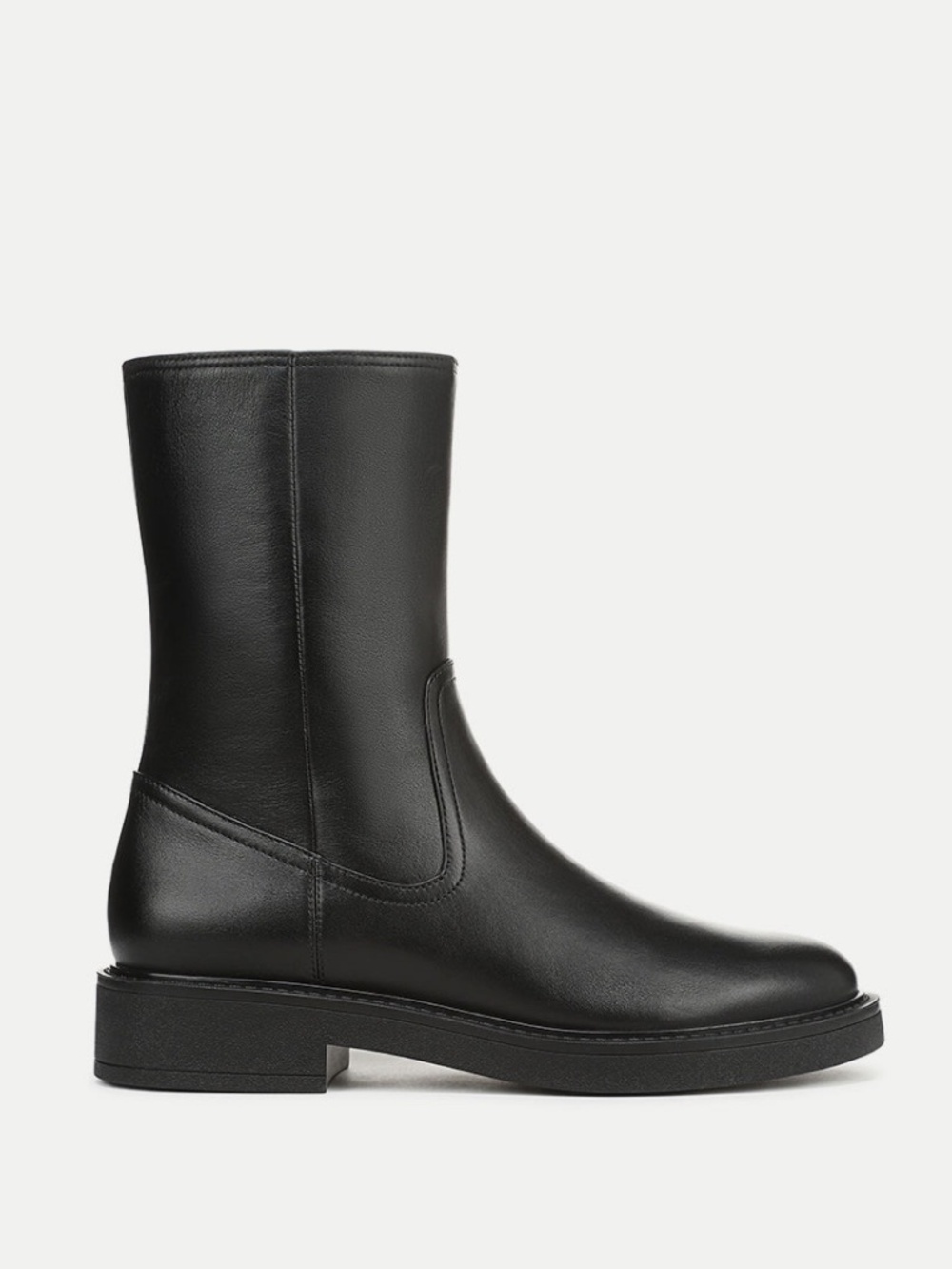 New Veronica Beard Creswell Mid-Calf Boot Black Leather Sz 8